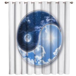 Curtain Tai Chi Round Night Daytime Zen Window Curtains For Living Room Kitchen Bedroom Home Interior Decoration