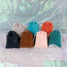 Jewelry Pouches Bags Flannel Jewelry Packaging Pouches Soft Knit Wedding Party Favor Gift Bags Veet Dstring Pouch For Necklace Brac Dhisn