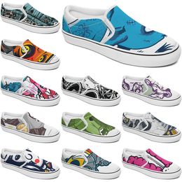 Custom Shoes Slip-on Canvas Shoe Customised Sneakers Men Women Blue Red Green Classic Custom Comfortable Low Platform Sneaker color15