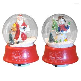 Decorative Figurines Christmas Music Box Rotation Creative Santa Snowman Crafts Decor For Year Birthday Wedding Party T84E