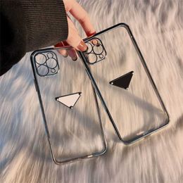 Triangle Luxury Cell Phone Case IPhone Case Transparent Designer Plated Frame For IPhone14 Pro Max Plus 13promax 12 Mini Xs Xr 7 8p yucheng06