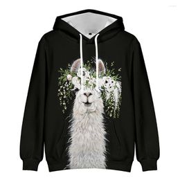 Men's Hoodies Men WoMen Hoodye Kids Hoodie Boys Girl Black Hooded Design Alpaca 3D Printed Sweatshirt Children Sweatshirts Cart Clothing