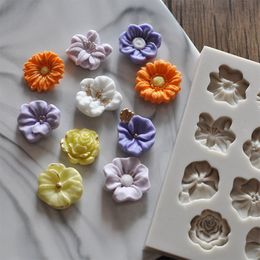 Baking Moulds Sunflower Rose Flowers Shape Silicone Mold Cake DIY Decoration Chocolate 3D Mould Tools 221118