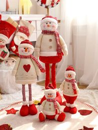 Christmas Decorations Big Dolls Tree Ornaments Toys Elk Santa Snowman Decoration Kids Year Gift 221117