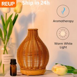 Essential Oils Diffusers Oil Diffuser Rattan Aroma Mist Humidifiers Aromatherapy With Waterless Auto Shut-Off Protection For Home 221118