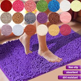 Bath Mats Thicken Chenille Bedroom Kitchen Rug Carpet For Living Room Floor Antislip Door Absorbent Pad Large Size 221117