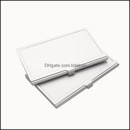 Party Favour Stainless Steel Sublimation Blank Cardcases Concave Position Rec Name Cards Box Printable Pattern Business Card Case Gif Dhblq