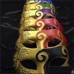 Party Masks Halloween Masks Prince Baron Dancing Party Performance Face Er Ancient Greek Rome Spray Paint Artificial Antique Faces H Dh7Jc