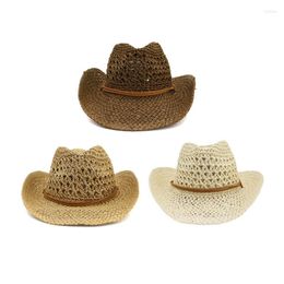 Berets Elegant Cowgirl Hat Unisex Wedding Po Costume Props Summer Hollow Out Women Girl Western Style Cowboy Caps Drop