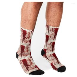 Men's Socks Funny Horror Halloween Bloody Bandages Men Harajuku Happy Hip Hop Novelty Skateboard Casual Crazy For