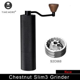 Manual Coffee Grinders TIMEMORE Store Slim3 Plus Up Grinder Mini Burr Steel Core Send Cleaning Brush For Kitchen 221118