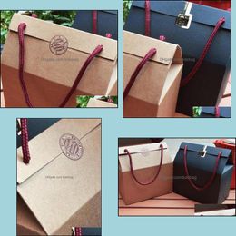 Gift Wrap Packing Boxs Portable Kraft Paper Carton Honey Jam Scented Tea Brown Sugar Hand Carry Gift Box Factory Direct Selling 0 98 Dhxq3