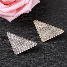 Fashion Triangle Brooch Diamond Letters Coat Sweater Scarf Buckle Pin Accessories Business Suit Corsage