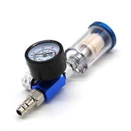 Spray Guns Gun 1/4" Thread Scratch Mini Air Pressure Regulator Gauge In-Line Water Trap Filter Compressors Tools 221118