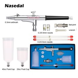 Spray Guns 20cc 40cc Airbrush Gun Double Action Air Brush 0.2/0.3/0.5mm Fast Joint Gravity Feed Cake Tattoo Nail Art Car Paint 221118