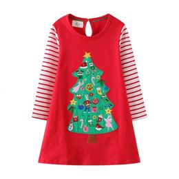 Girls Dresses Jumping Meters Arrival Red Christmas Long Sleeve Selling Childrens Year Costume Autumn Winter Frocks 221117