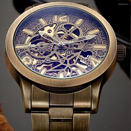 Wristwatches WATER PROOF WATCH MAN SKELETON AUTOMATIC MECHANICAL WRIST WATCHES For Men LUXURY MALE CLOCK STAINLESS STEEL SELF WIND Mens