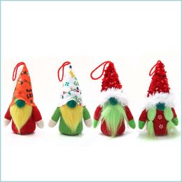 Christmas Decorations Christmas Gnome Faceless Dolls Lighted Decorations For House Plush Doll Cartoon Toy Xmas Gifts Tree Home Decor Dh7Vx