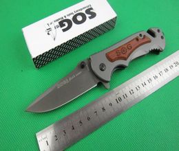 New SOG FA05 High quality folding knife 5Cr13 56hrc steel head wood handle Tactical knives hunting camping tools5982727