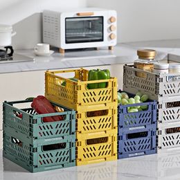 Storage Baskets Folding Collapsible Plastic Crate Box Stackable Home Kitchen Warehouse S L XL 221118