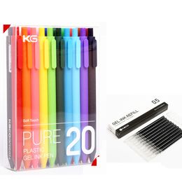 Gel Pens KACO Sign Pen 20 Colours pens 0.5mm Refill ABS Plastic Write Length 400m 10pcs 0.5MM RefillsBlack/Red/Blue 221118
