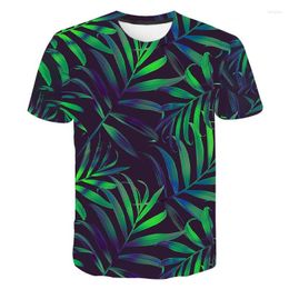 Men's T Shirts Unisex Summer Casual Top 3d Printing Beautiful Flower And Green Leaf Pattern Short-sleeved T-shirt On The Streets Of Harajuku