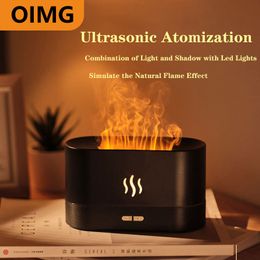 Essential Oils Diffusers 180ML USB Oil Diffuser Simulation Flame Ultrasonic Humidifier Home Office Air Freshener Fragrance Sooth Sleep Atomizer 221118