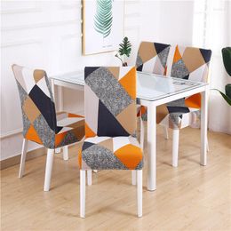 Chair Covers 1PC Removable Anti-dirty Geometry Cover Dining Table Elastic Spandex Stretch Office Case Home