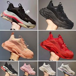 Casual Shoes Platform Sneakers Mens Trainers Black White Beige Dark Grey Orange Green Rust Pink Bred Silver Jogging Triple S Designer Men