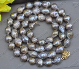 Chains Z11695 17"-34" 15mm Golden-Lavender Almost Round Edison KESHI Pearl Necklace