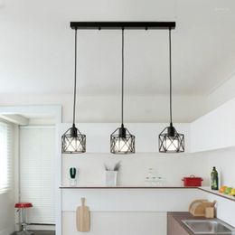 Pendant Lamps Retro Iron Cage Chandelier Kitchen Island Minimalist Dining Room Living LED Edison Light Bulb LB120714