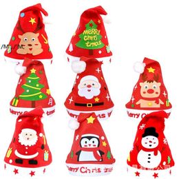 Christmas Handmade Diy Santa Party Hats Hat Kindergarten Creative DIY Materials Xmas Holiday Crafts Toys for Kids Sea Shipping BBC506