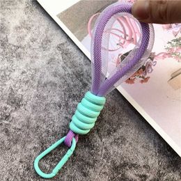 1PC Cell Phone Straps Charms Lanyard Fluorescent Color Strap Mesh Landyard for Bags Braided Strips Keycord Hanging Trousers Accessories Keychain