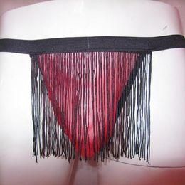 Underpants Men Sexy Briefs Front Fringed Design Man G-String Thongs T-back Sissy Underwear With Bulge Pouch Panties Funny