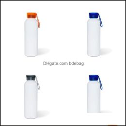 Water Bottles Diy Sublimation Blank Motion Kettle 750Ml White Thermal Transfer Printing Transparent Er Aluminum Water Bottles 8 36Ty Dhlkg