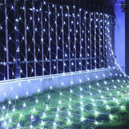 Strings 1.5X1.5M 2x2M 3x2M 6x4M LED Net Mesh Fairy String Light Garland Window Curtain Christmas Wedding Party