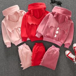 Clothing Sets Plush Warm Sports Two piece Suit Boys and Girls Suits Spring Autumn Winter Clothes Small Medium sized Kids 221118