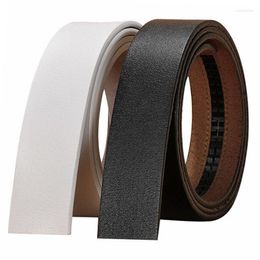 Belts Pure Cowhide Belt Strap No Buckle Genuine Leather Without Automatic Men Wome Black Brown White High Quality