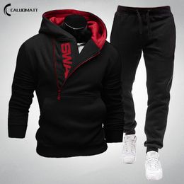 Mens Tracksuits Tracksuit Men Sportswear Sets Male Fashion Sweatshirts Sweatpants 2 Pieces Set Man Zipper Hoodies Casual Warm Clothing 221118