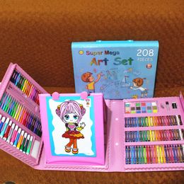 Writing Boards 208PCS Children Art Painting Set Watercolor Pencil Crayon Water Pen Drawing Board Doodle Supplies