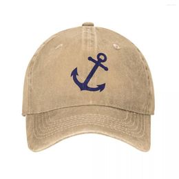 Berets Navy Blue Anchor Baseball Cap Cowboy Hat Peaked Bebop Hats Men And Women