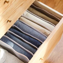 Clothing Storage Jeans Box Large Size Grid Foldable Drawer Organizer Clothes Mesh Bag Divider