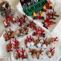 child Hair Accessories Christmas Headdress Girls Cute Antlers Hairpin Hairy Pine Cone Hairpins Children's top clip Hair bands Gift GC1810