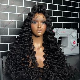 Deep Wave Natural Human Hair 360 Lace Frontal Wigs with Baby Hair High Buns Remy Indian Hairs 13x6 Laces Front Wig