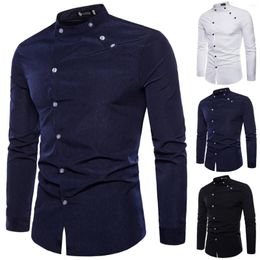 Men's Polos Men's Casual Tailoring Shirt Double Placket Design Long-sleeved Button Down Shirts High Quality Simple Daily Drop