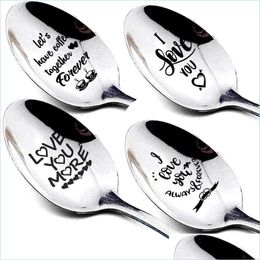 Spoons Valentines Day Spoon 11 Styles Stainless Steel Colour Coffee Wedding Anniversary Gift Party Favour Spoons Drop Delivery Home Ga Dhqtf