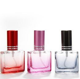 10ML Roll On dispensing small perfume spray bottle cosmetic Colour gradient square glass bottle 200pcs/lot