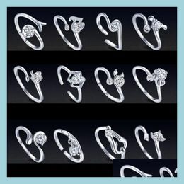 Solitaire Ring Horoscope Sign Ring Open Adjustable Cz Rings 12 Retro Couple Twee Signs Fashion Jewellery For Women Gift Drop Delivery Dhcwy