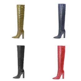 Boots European and American Style Microfiber Fashion Boots Pointed Super High Heel Large Size High Tube Boots Women 220913