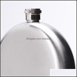 Hip Flasks Special Shaped Russian Wine Pot Stainless Steel Portable Hip Flask 5 Oz Round Marble Pattern Bottle Simple Fashion 10 5Ml Dhe5O